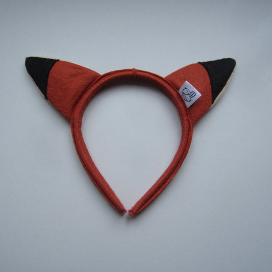 Fox Ear Hairband Made of Rusty Brown Colour Felt Costume Accessory