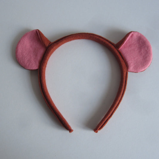 Mouse Ears Hairband Made of Paprika Coloured Felt