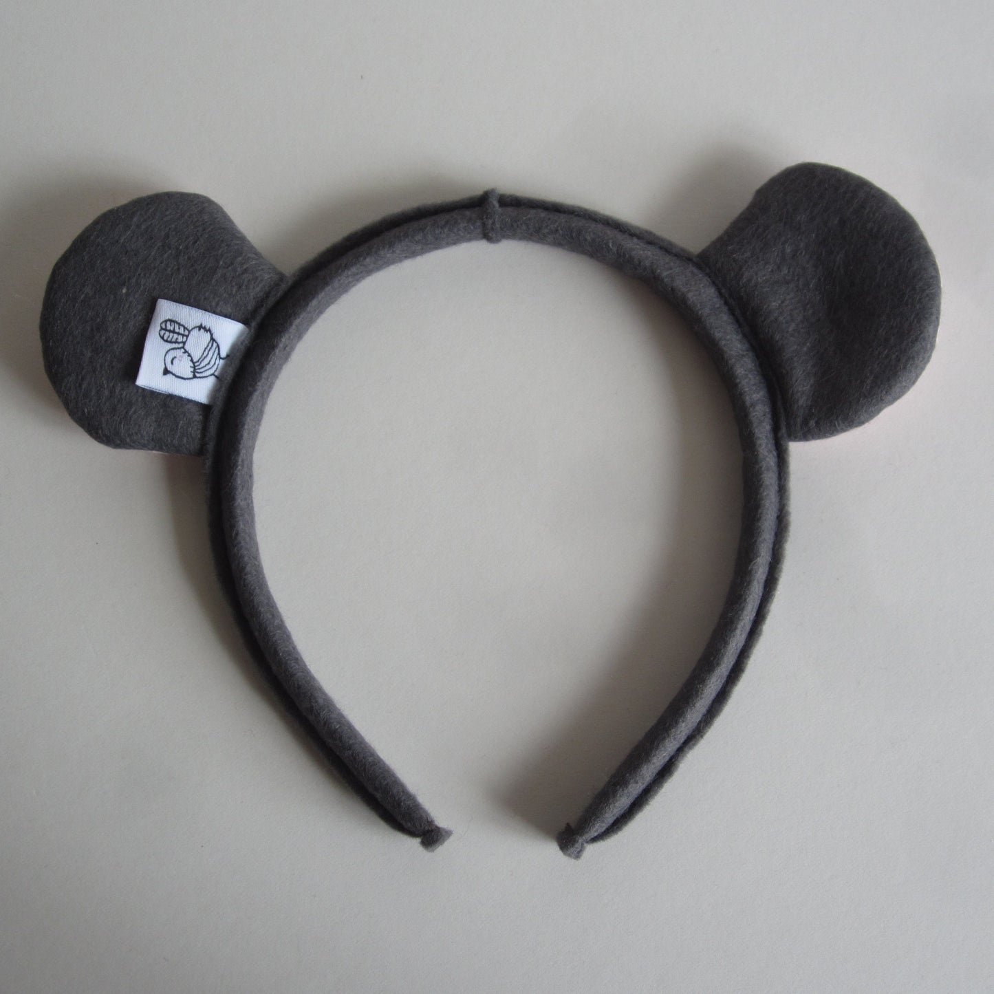 Mouse Ears Hairband Made of Dark Grey Felt