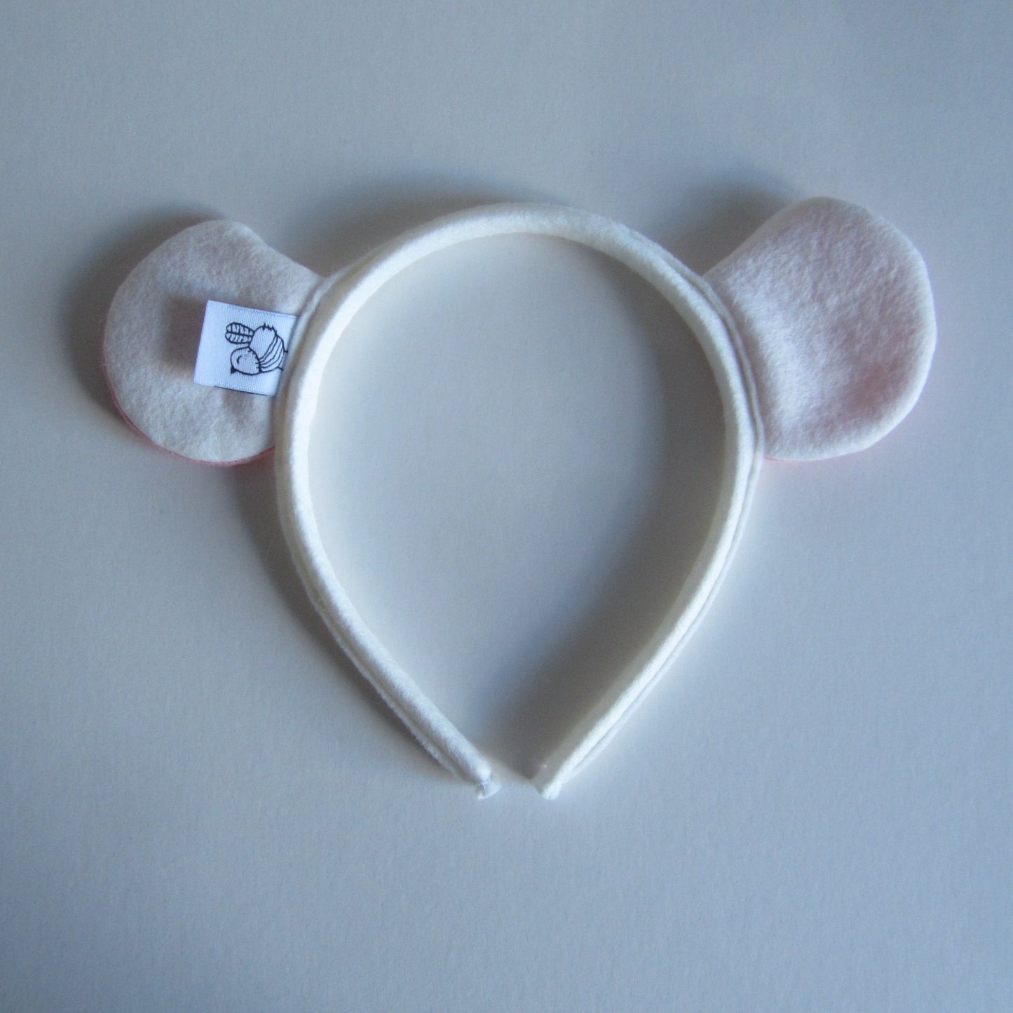 Mouse Ears Hairband Made of White Felt
