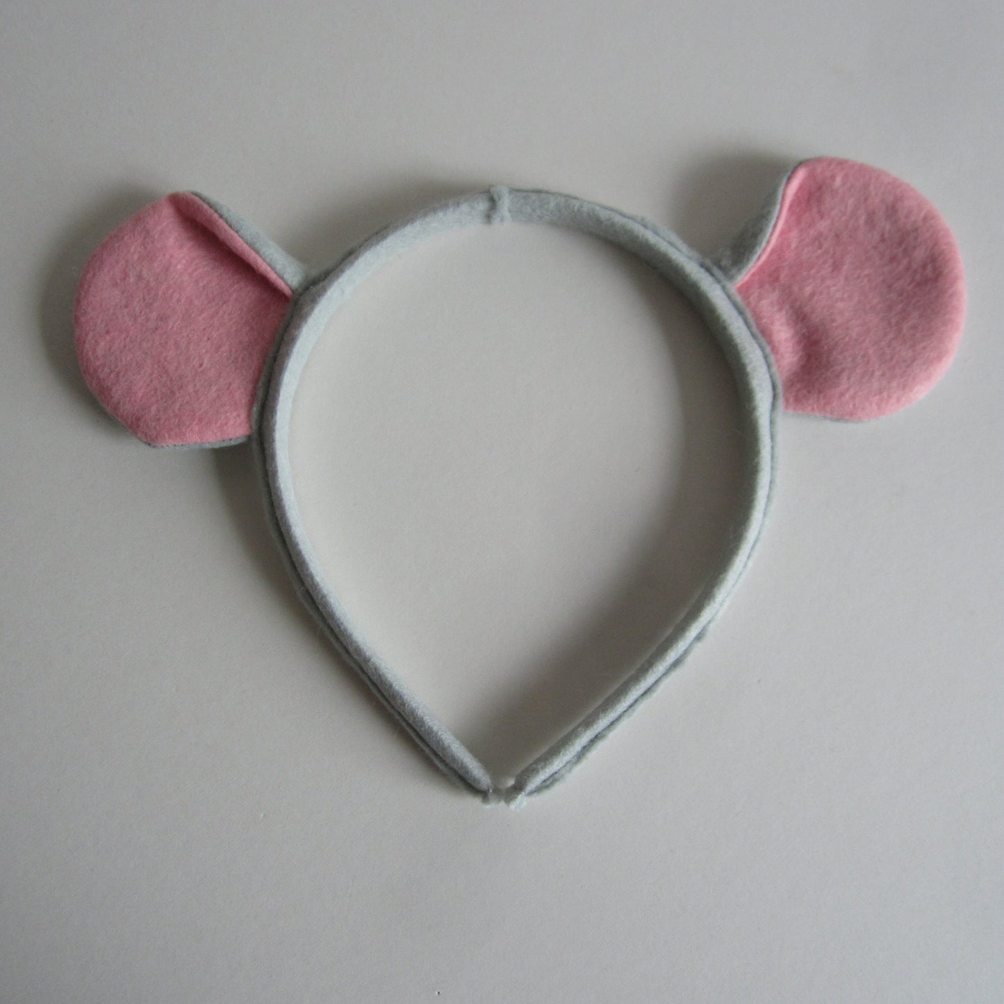 Mouse Ears Hairband Made of Light Grey Felt