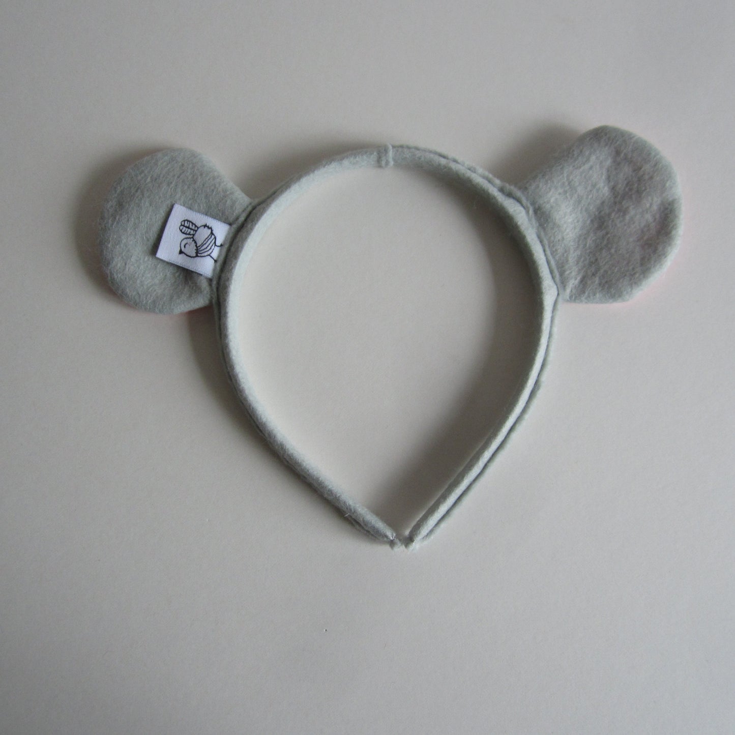 Mouse Ears Hairband Made of Light Grey Felt