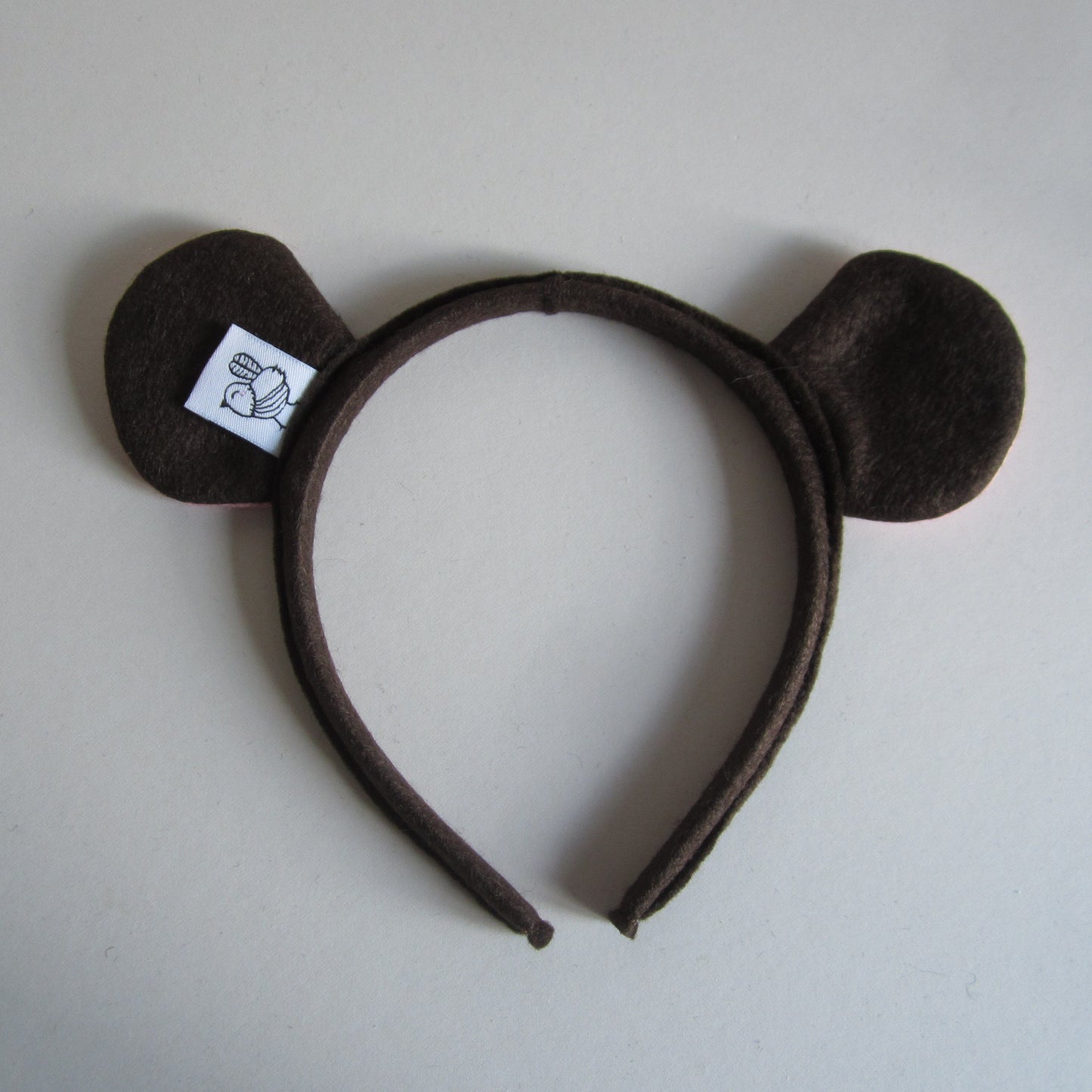 Mouse Ears Hairband Made of Dark Brown Felt