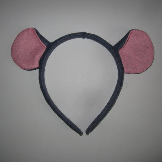 Mouse Ears Hairband Made of Dark Grey Felt