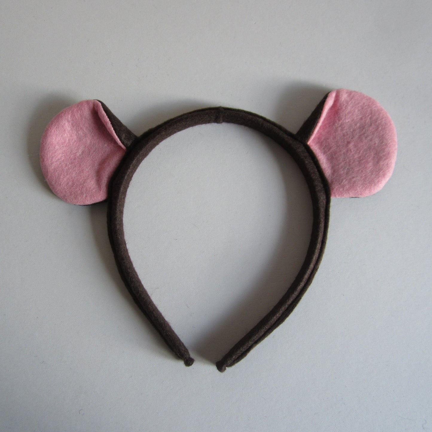 Mouse Ears Hairband Made of Dark Brown Felt