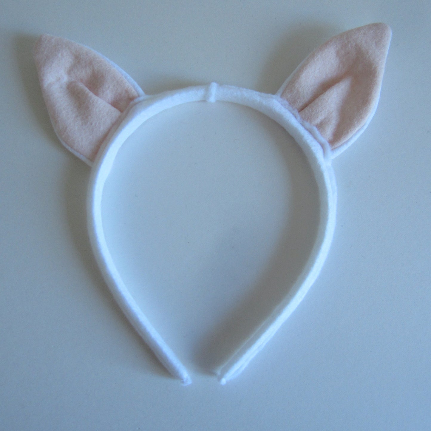 Cat Ears Hairband Made of White Felt