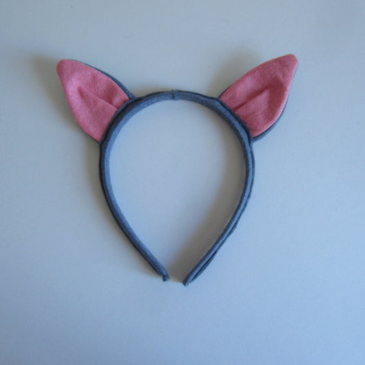 Cat Eared Hairband Made of Grey Felt