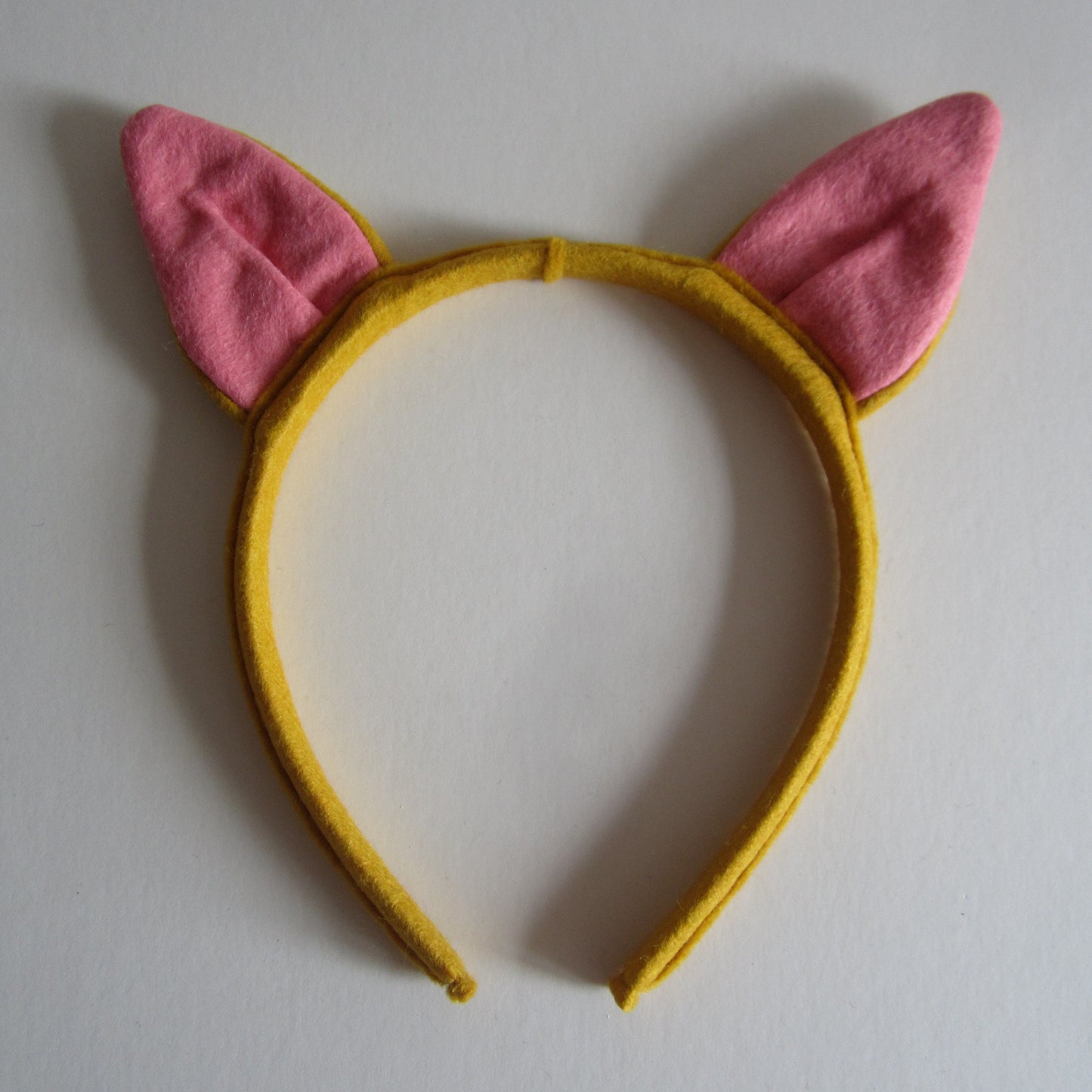 Cat Eared Hairband Made of Dandelion Yellow Colour Felt