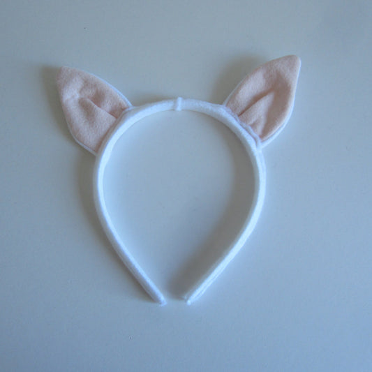 Cat Ears Hairband Made of White Felt