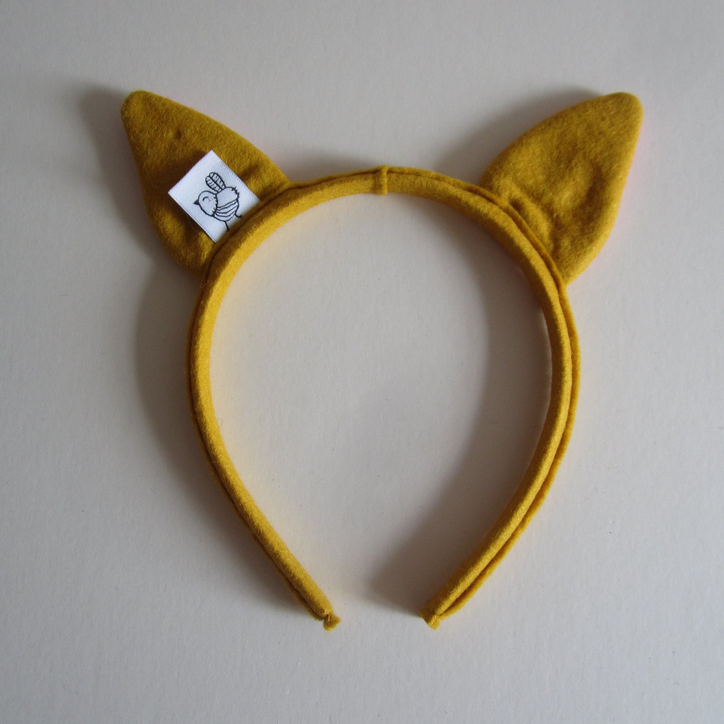 Cat Eared Hairband Made of Dandelion Yellow Colour Felt