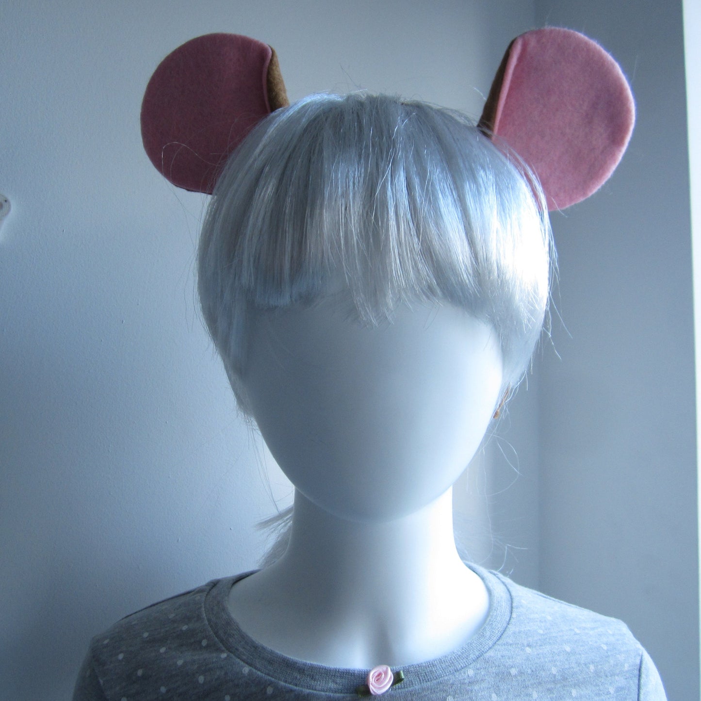 Mouse Ears Hairband with Extra Large Mouse Ears Made of Cinnamon Coloured Felt