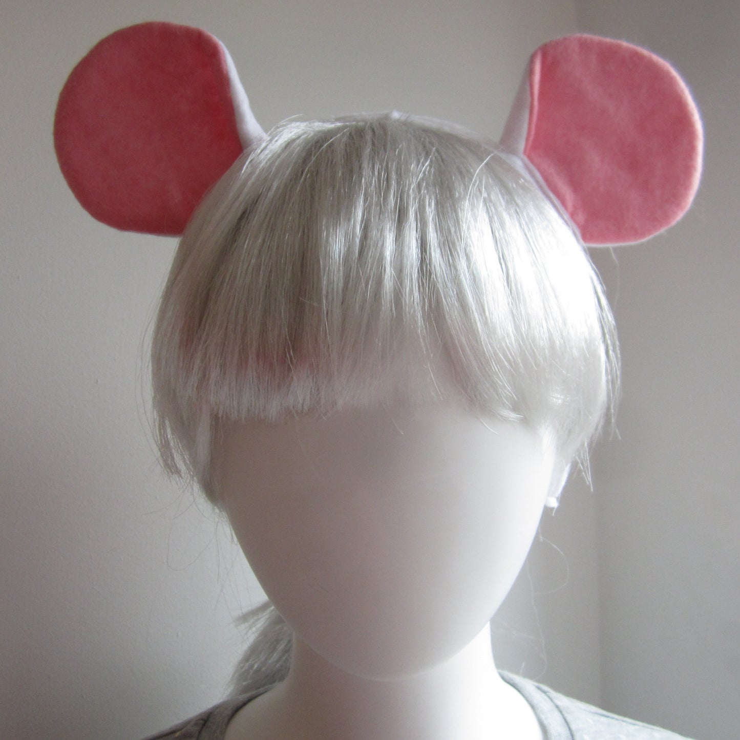 Mouse Ears Hairband with Extra Large Mouse Ears Made of White Felt