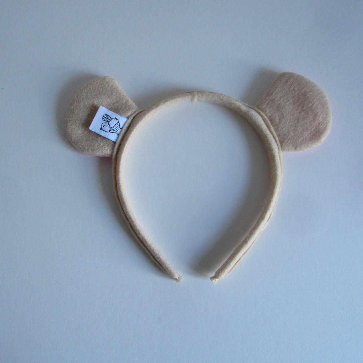 Mouse Eared Hairband Made of Fawn Coloured Felt