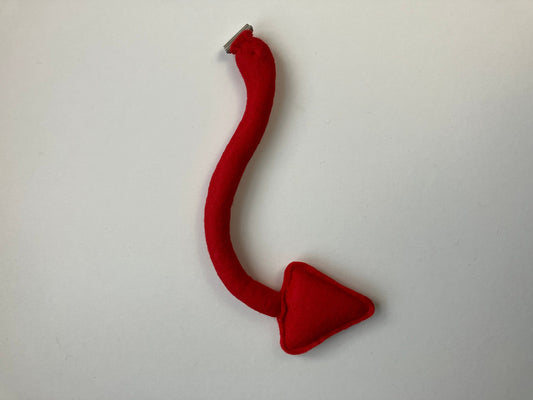 Devil Baby Tail Clip on Made of Red Felt