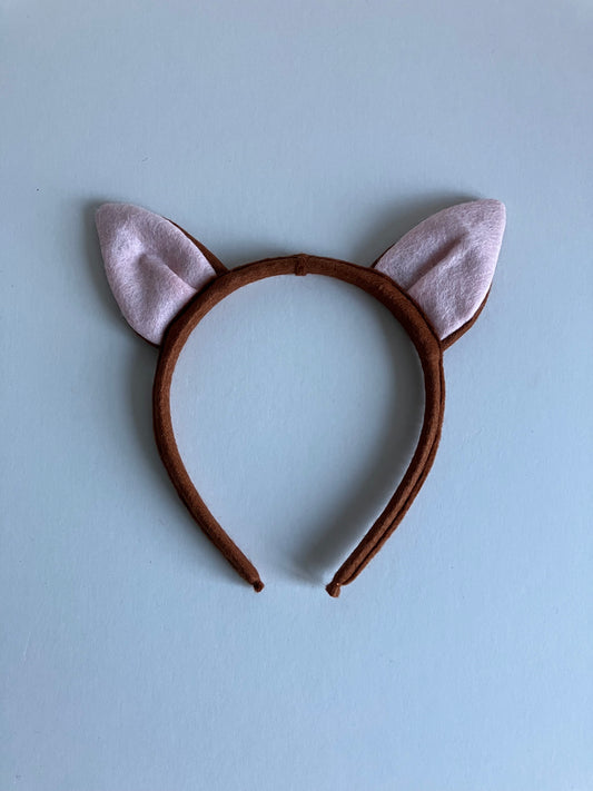 Cat Ears Hairband Made of Brown Felt