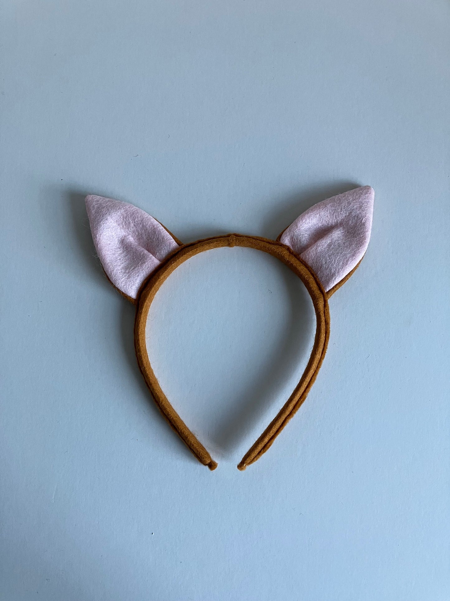 Cat Ears Hairband Made of Ginger Coloured Felt