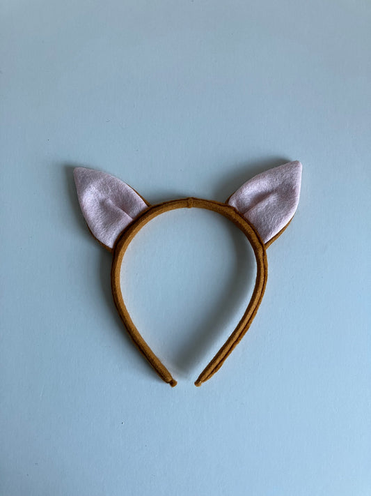 Cat Ears Hairband Made of Ginger Coloured Felt