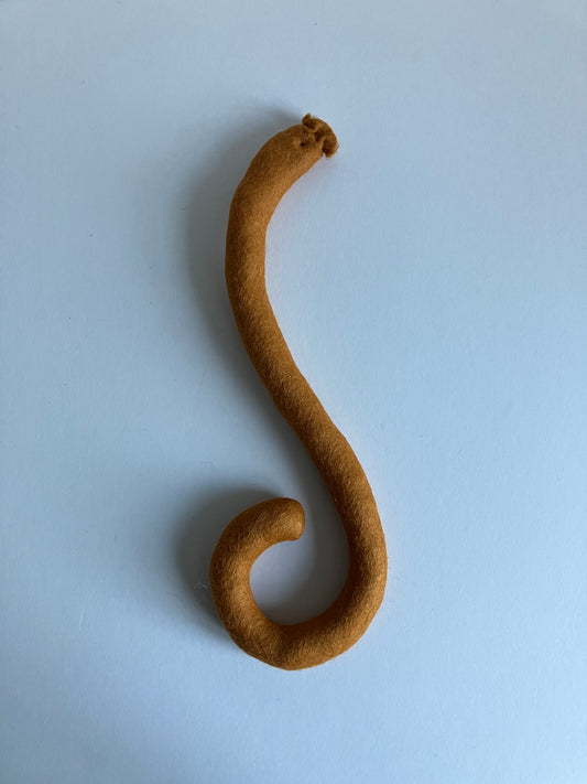 Clip on Cats Tail Made of Ginger Felt