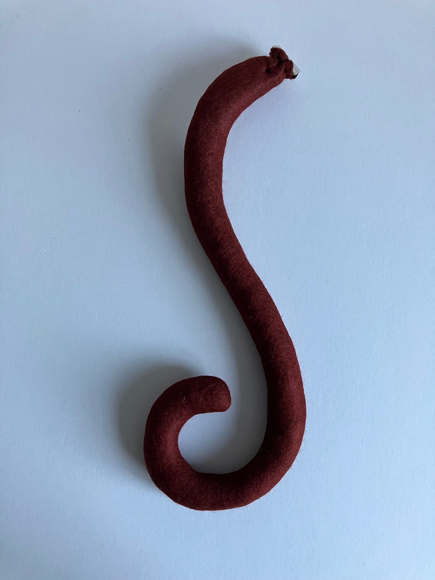 Clip on Cats Tail Made of Chocolate Brown Felt