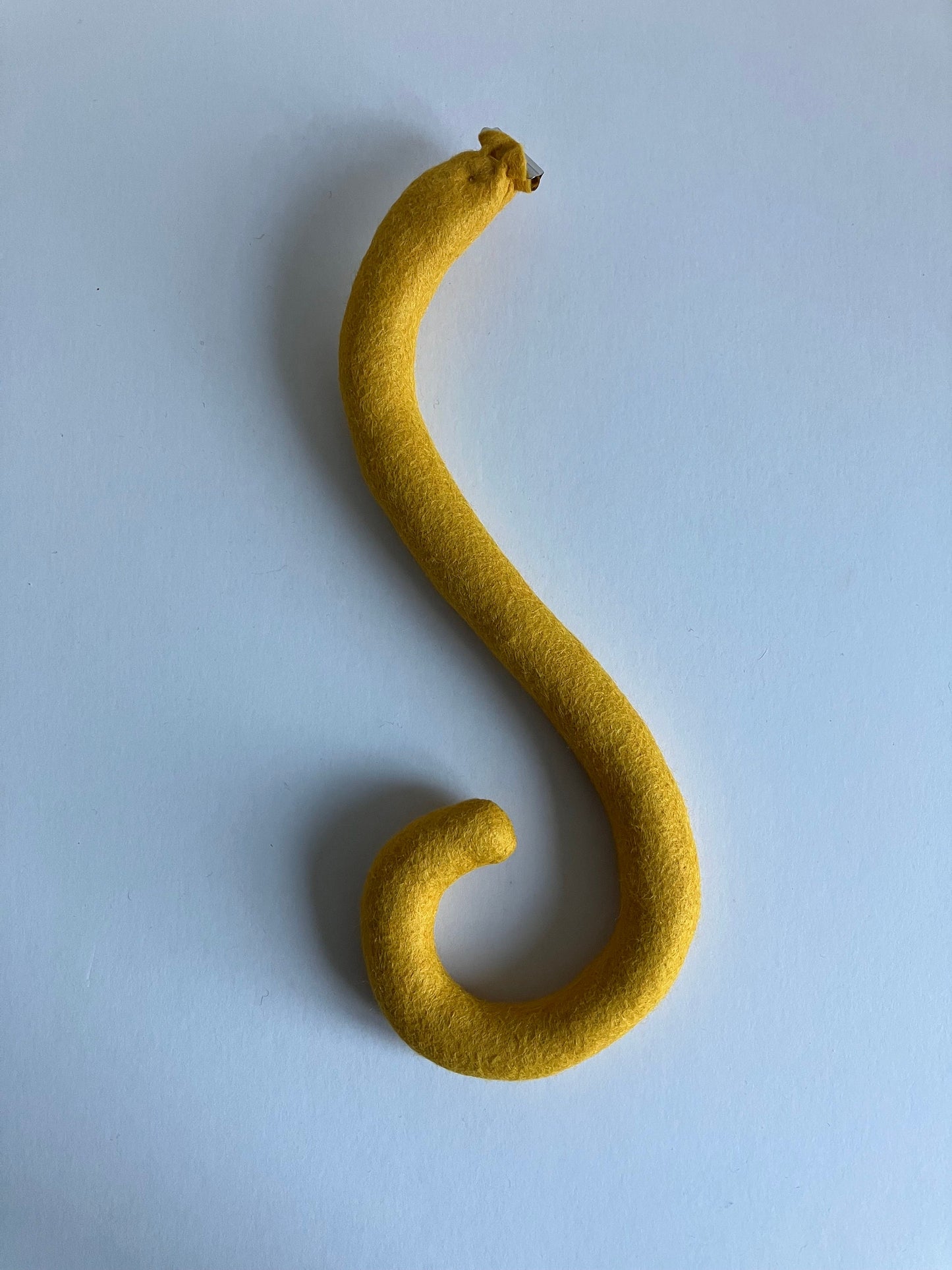 Clip on Cats Tail Made of Dandelion Yellow Felt