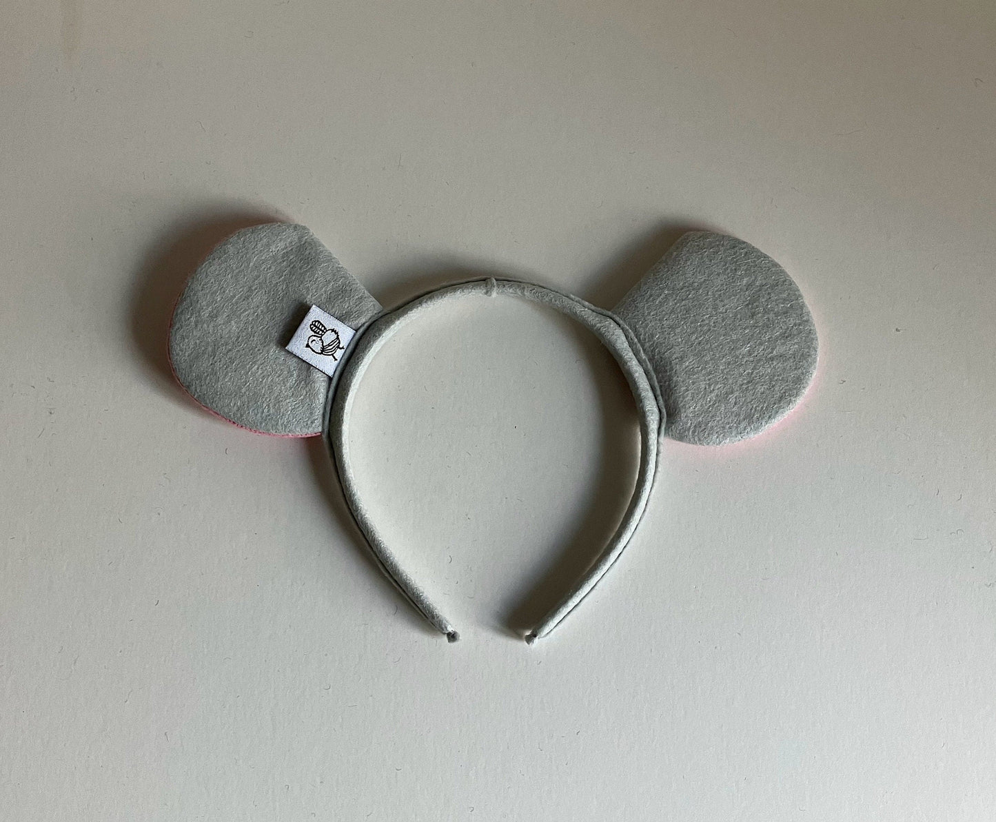Mouse Ears Hairband with Extra Large Mouse Ears Made of Light Grey Felt