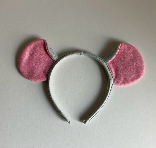 Mouse Ears Hairband with Extra Large Mouse Ears Made of Light Grey Felt