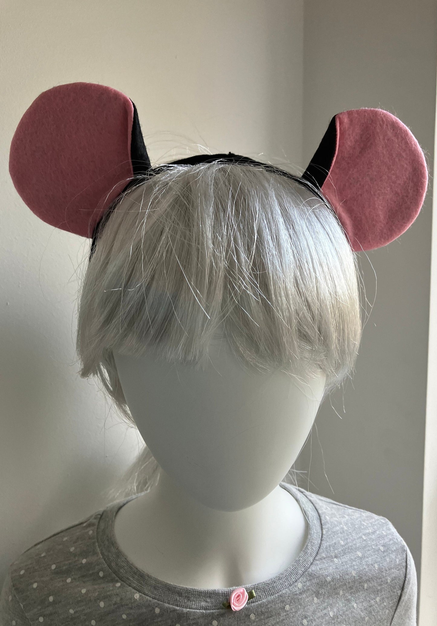 Mouse Ears Hairband with Extra Large Mouse Ears Made of Black Felt