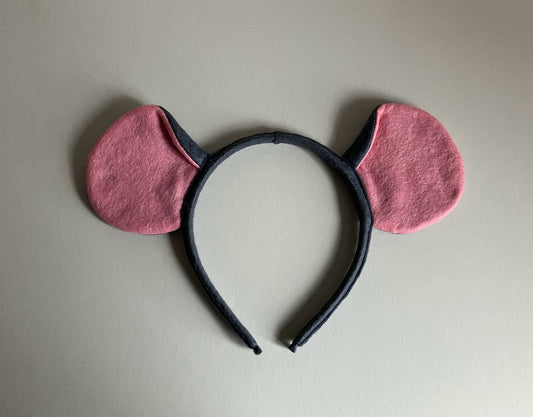 Mouse Ears Hairband with Extra Large Mouse Ears Made of Dark Grey Felt