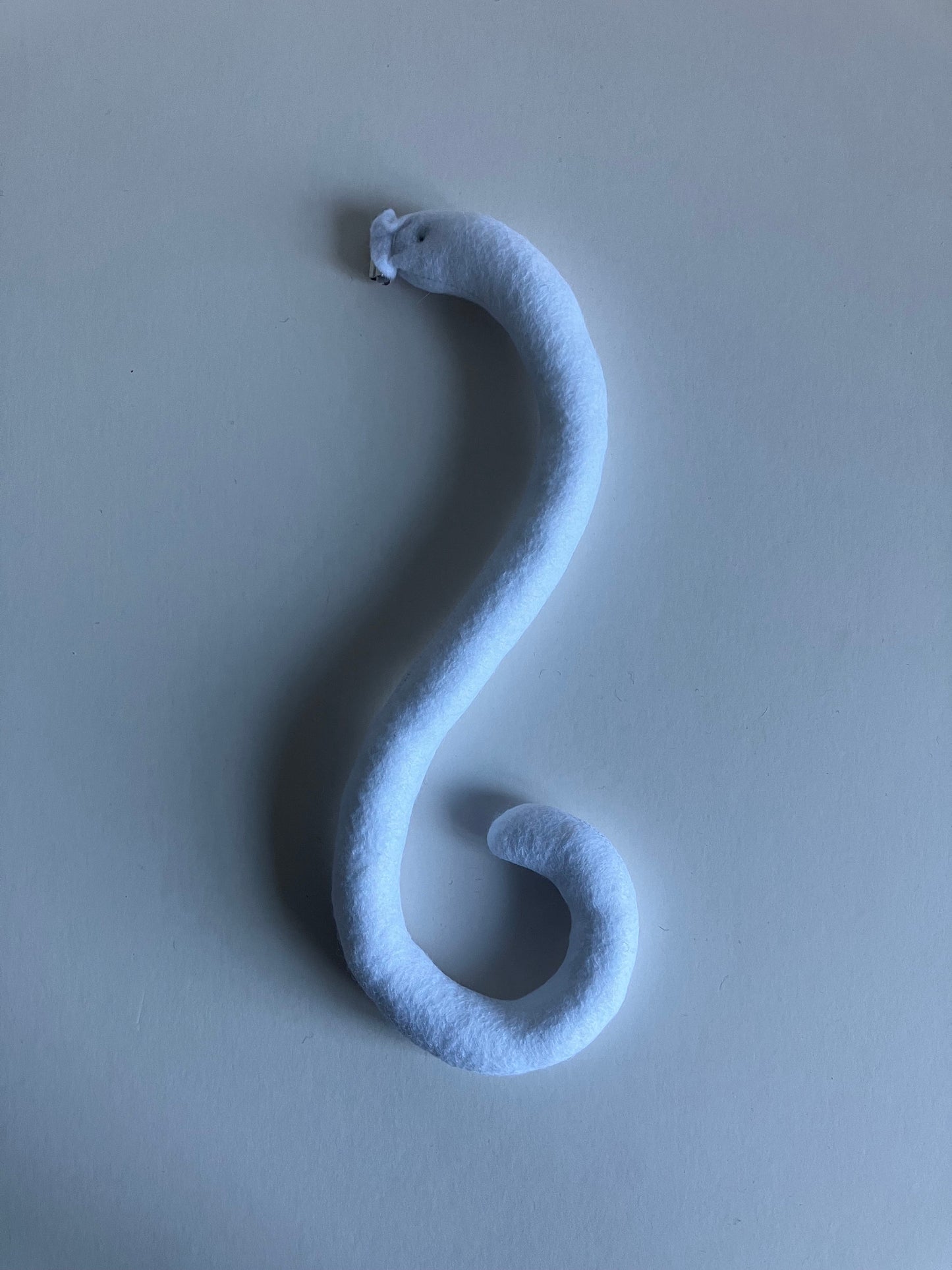 Clip on Cats Tail Made of White Felt