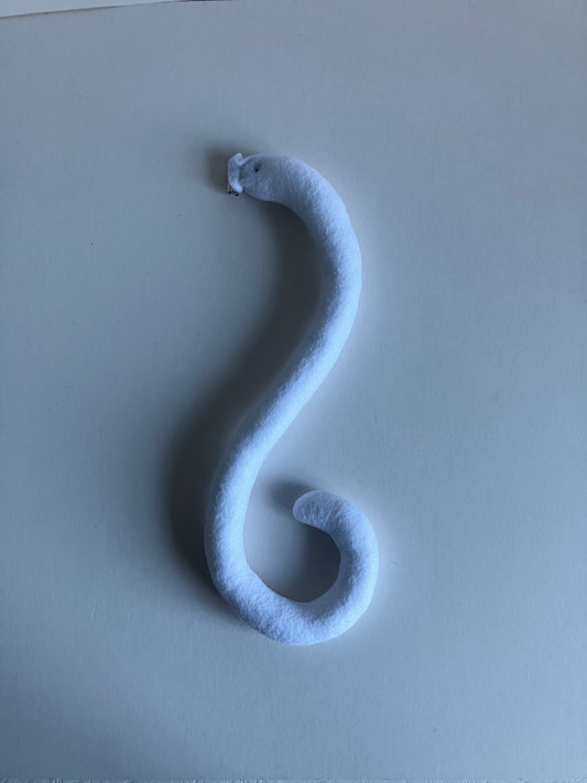 Clip on Cats Tail Made of White Felt