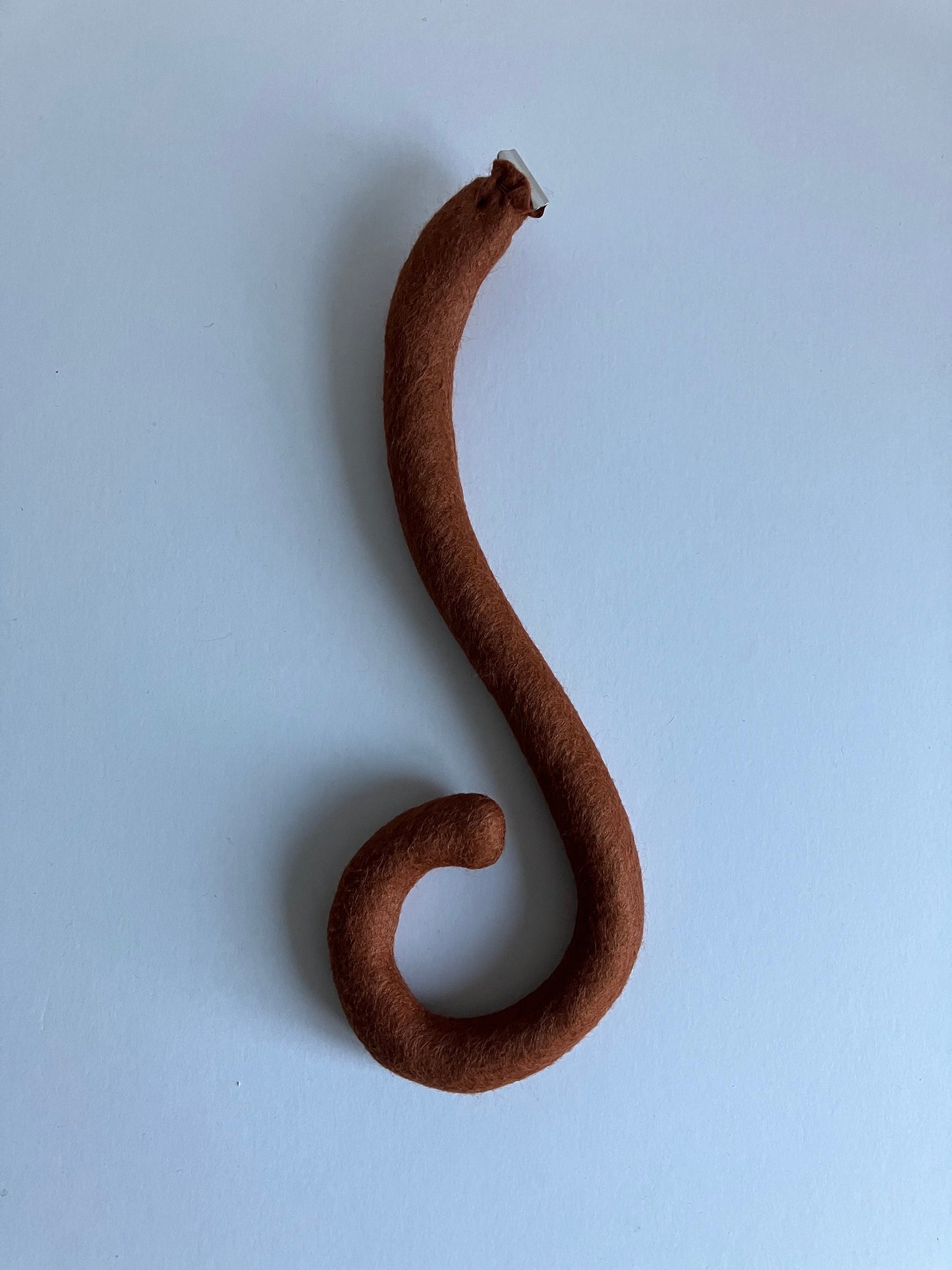 Clip on Cats Tail Made of Brown Felt