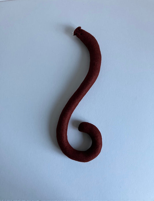Clip on Cats Tail Made of Chocolate Brown Felt